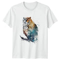 Owl Forest Watercolor T-Shirt Wildlife Nature Gift For Him And Her