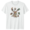 Floral Skeleton In Meditation Yoga T-Shirt Botanical Goth Birthday Gift