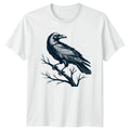 Raven Bird Engraving Animals Mens T-Shirt Womens Tee Graphic Unisex Top