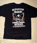 The Best Dad Correctional Officer Graphic T Shirt Black Funny Gift Adult Large