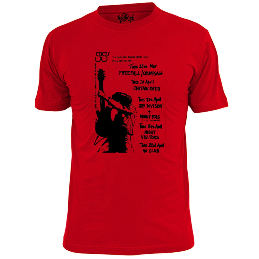 Mens Joy Division Derby Gig Poster Inspired T Shirt Post Punk Indie