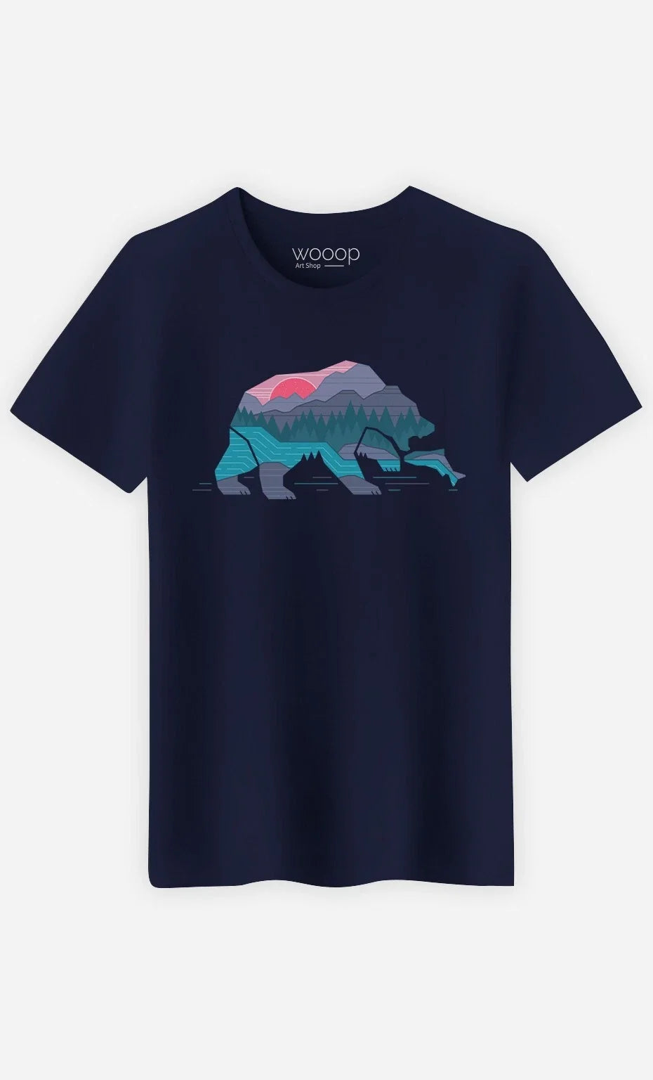 T-Shirt Man short Sleeve - Bear Country Color Navy Blue