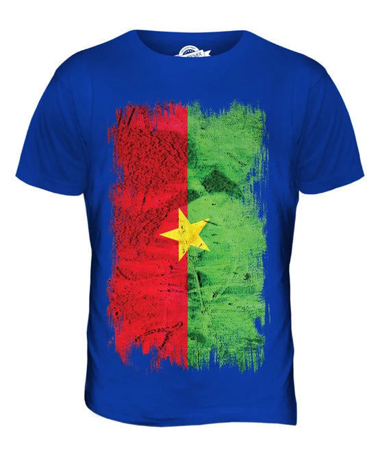 BURKINA FASO GRUNGE FLAG MENS T-SHIRT TEE TOP BURKINABÈ FOOTBALL BURKINABÉ GIFT