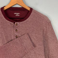UNTUCKit Cascudo Mens Medium Burgundy Red Henley Long Sleeve Textured Shirt