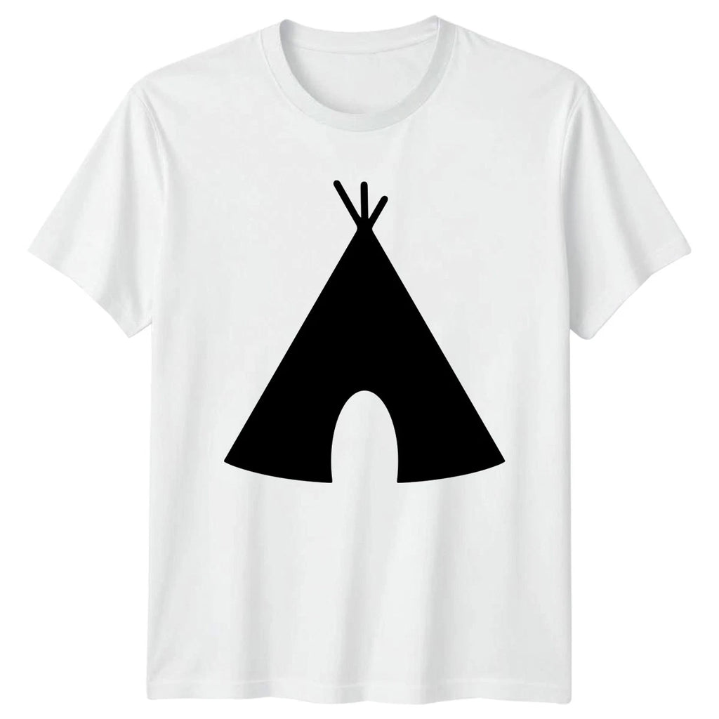 Simple Minimalist Teepee Tent Icon T-Shirt Minimalist Camping Outdoors