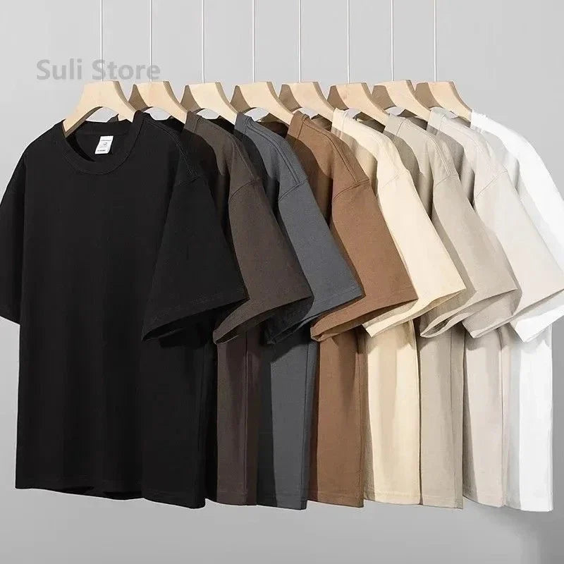Heavyweight 450gsm Cotton T-Shirt Premium Plain White Unisex Luxury Tee Top