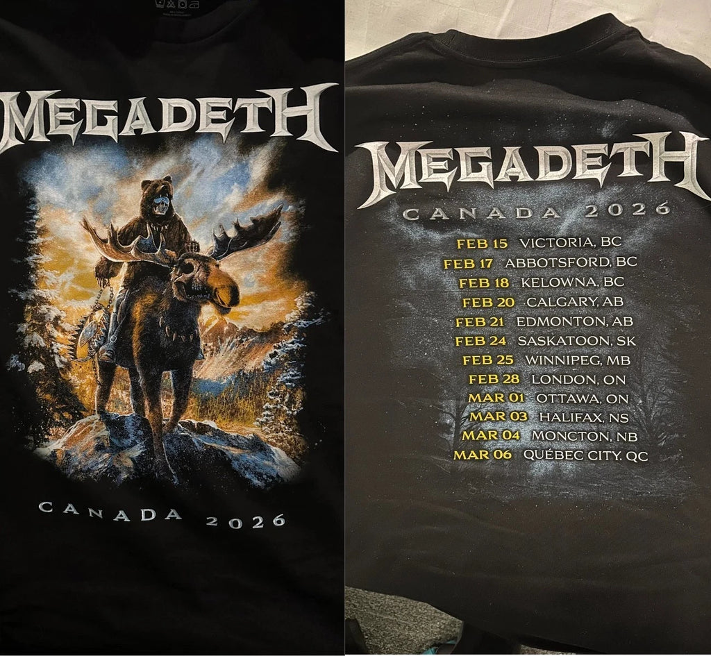 Megadeth Let There Be Shred Canadian 2026 Tour DATES T-shirt S-5XL