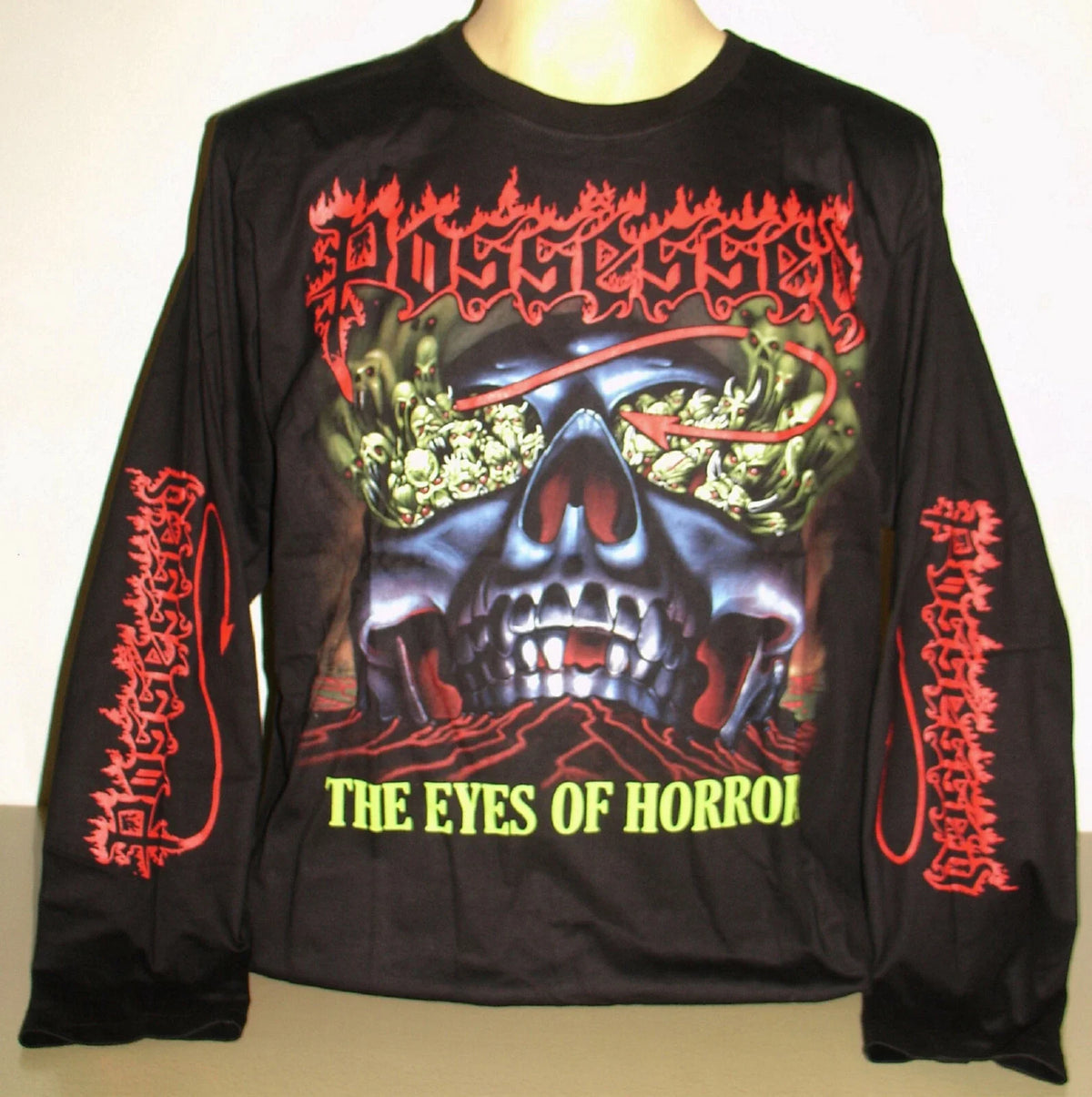 Possessed Eyes Of Horror Long Sleeve T-Shirt Size S M L XL 2XL 3XL Metal Band