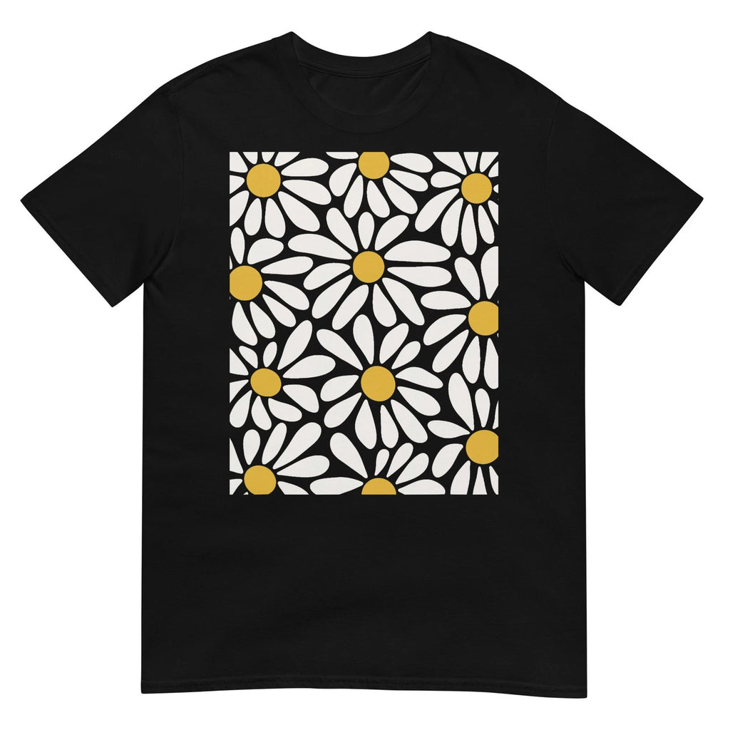 Boho Retro White Daisy Floral Summer Art T-Shirt
