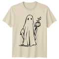 Ghost Holding Pumpkin T-Shirt Halloween Spooky Gift For Him And Her