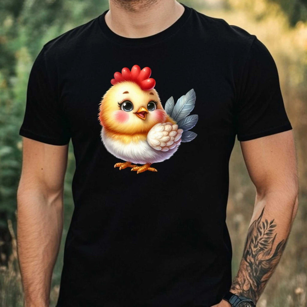 Mens Funny Chicken Print Cotton T-Shirt Size XS to 5XL