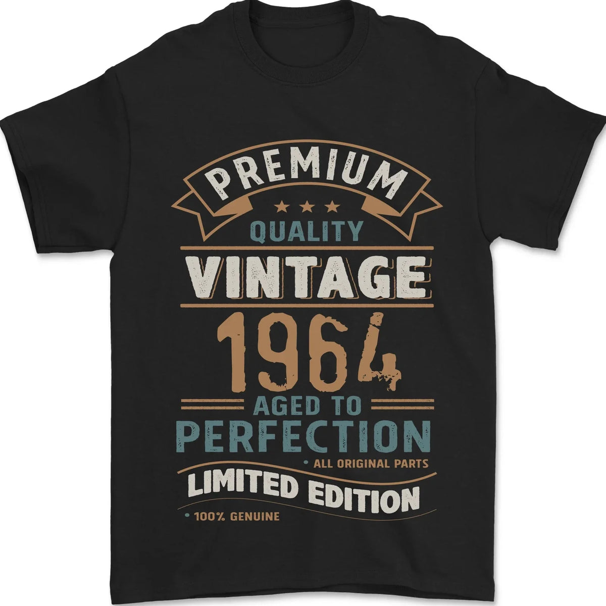 Premium Vintage 62nd Birthday 1964 Mens T-Shirt 100% Cotton