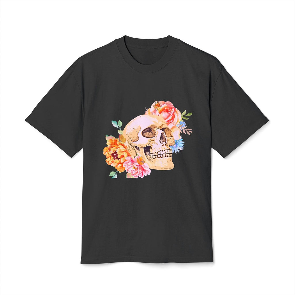 Floral Skull Unisex Tee, Faded Shirt, Boho Style, Day of the Dead, Halloween