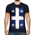 Quebec Grunge Flag Men's T-Shirt Gift Jersey Clothing