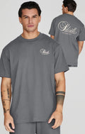 SikSilk Men's Grey Graphic T-Shirt Small