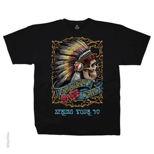 GRATEFUL DEAD-SPRING TOUR '90-INDIAN-T-SHIRT S-M-L-XL-2X Garcia,Lesh,Wier,Hart