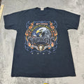 VTG Y2K 2007 Sturgis Eagle Biker Tshirt Mens Size L Black Hills Rally Grunge