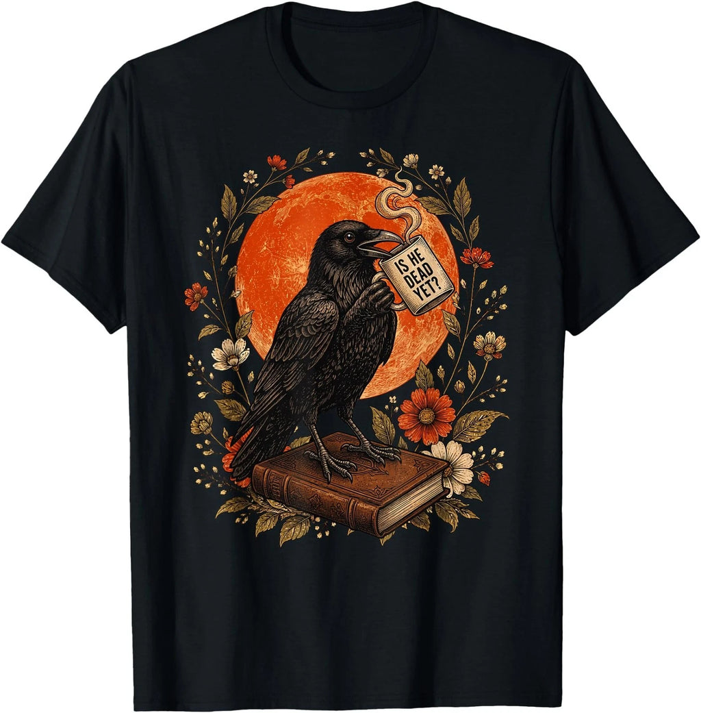 is He Vintage Dead Yet Dark Crow Raven Bird Humor Gothic T-Shirt