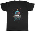 Personalised Happy Birthday Celebration In Blue Mens Unisex T-Shirt Tee Gift