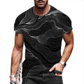 T Shirt Men's Fashion Black Abstract Graphic T-Shirt Silky Short Sleeve Camiseta