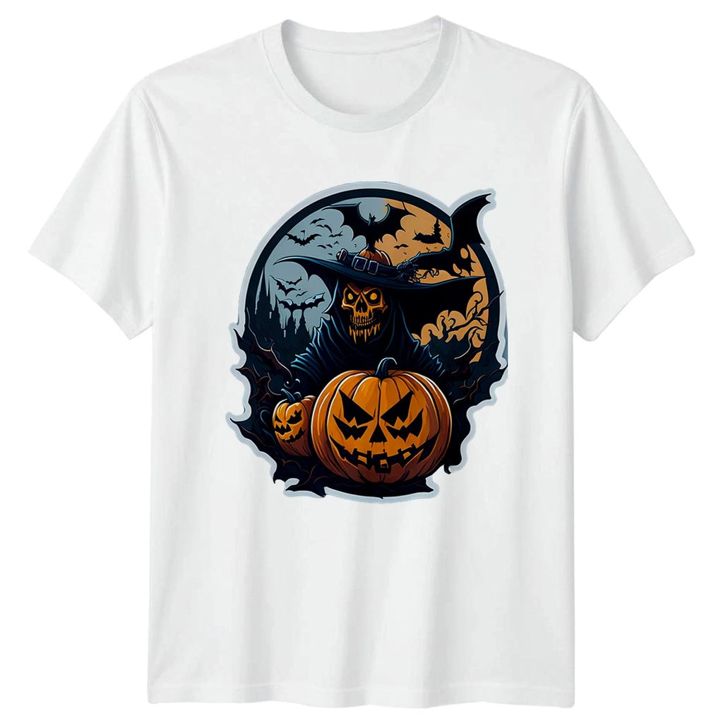 Grim Reaper Pumpkin T-Shirt Halloween Horror Gothic Gift For Him And Her