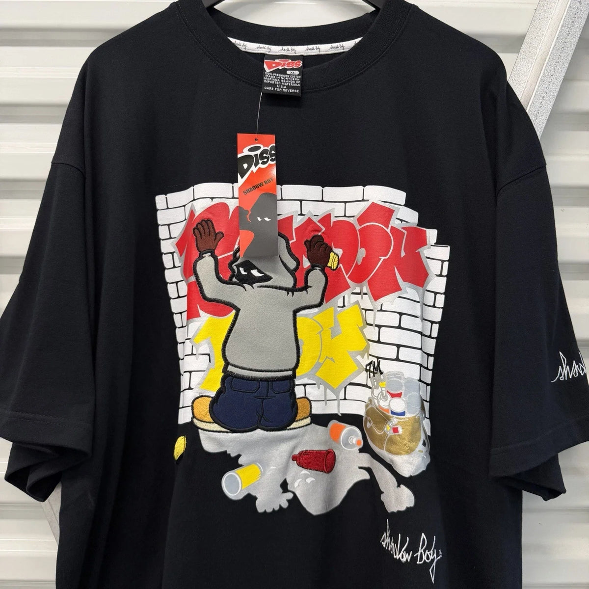 Vintage Diss Jeans Shadow Boy Graffiti T Shirt XL Deadstock 90s Y2K Baggy Rap Og