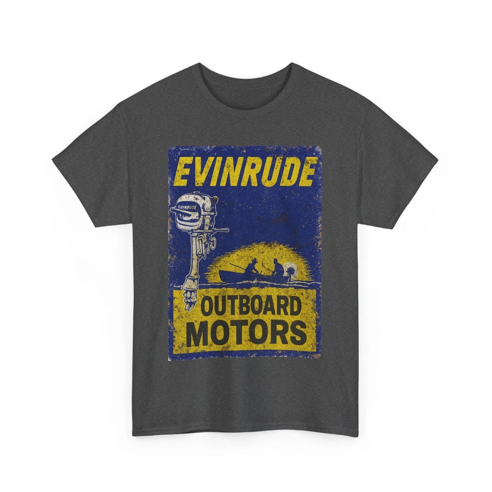 Vintage Evinrude Outboard Motors Distressed Fishing Boat Boating Graphic T-Shirt