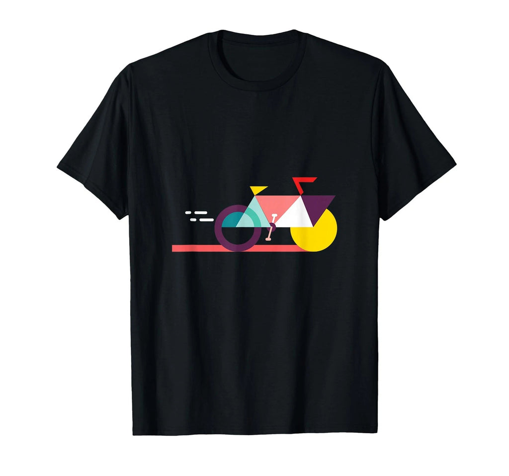 Geometric Bicycle Racing Minimalist Abstract Design T-Shirt