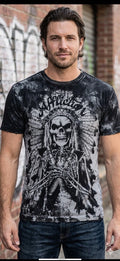 $58 AFFLICTION Grey TRUSTED TIME Short Sleeve Slim Fit Y2K MMA Elite T-shirt NWT