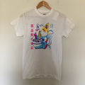 Kawaii Neko Cat Eating Ramen White T-Shirt Mens Sz M Brisco Anime Noddle Cat NWT
