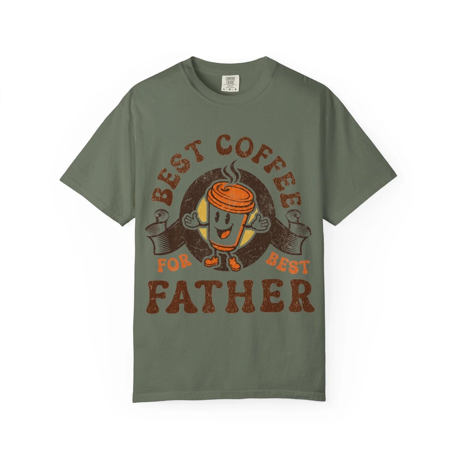 Best Coffee for Father T-Shirt | Retro Coffee Cup Design | Father's Day