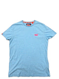 Superdry Men's Light Blue Embroidered Logo T-Shirt XL Slim Fit
