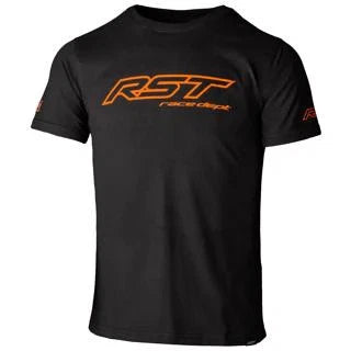 RST Race Dept Logo Fashionable Casual Wear T-Shirt Black / Fluo Orange