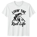 Livin The Reel Life Mens T-Shirt Bass Fishing Fathers Day Gift For Him