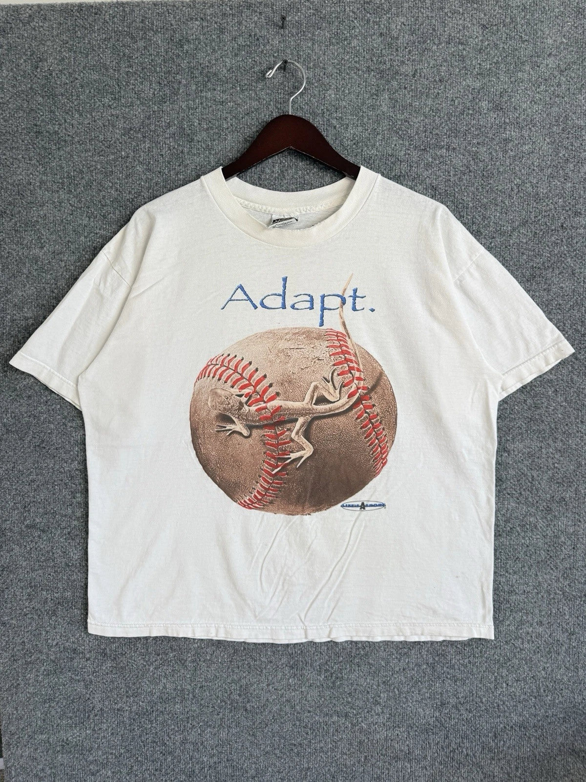 Vintage Lifes A Sport "Adapt" Baseball Lizard T Shirt 90s Sz XL Sports Animals