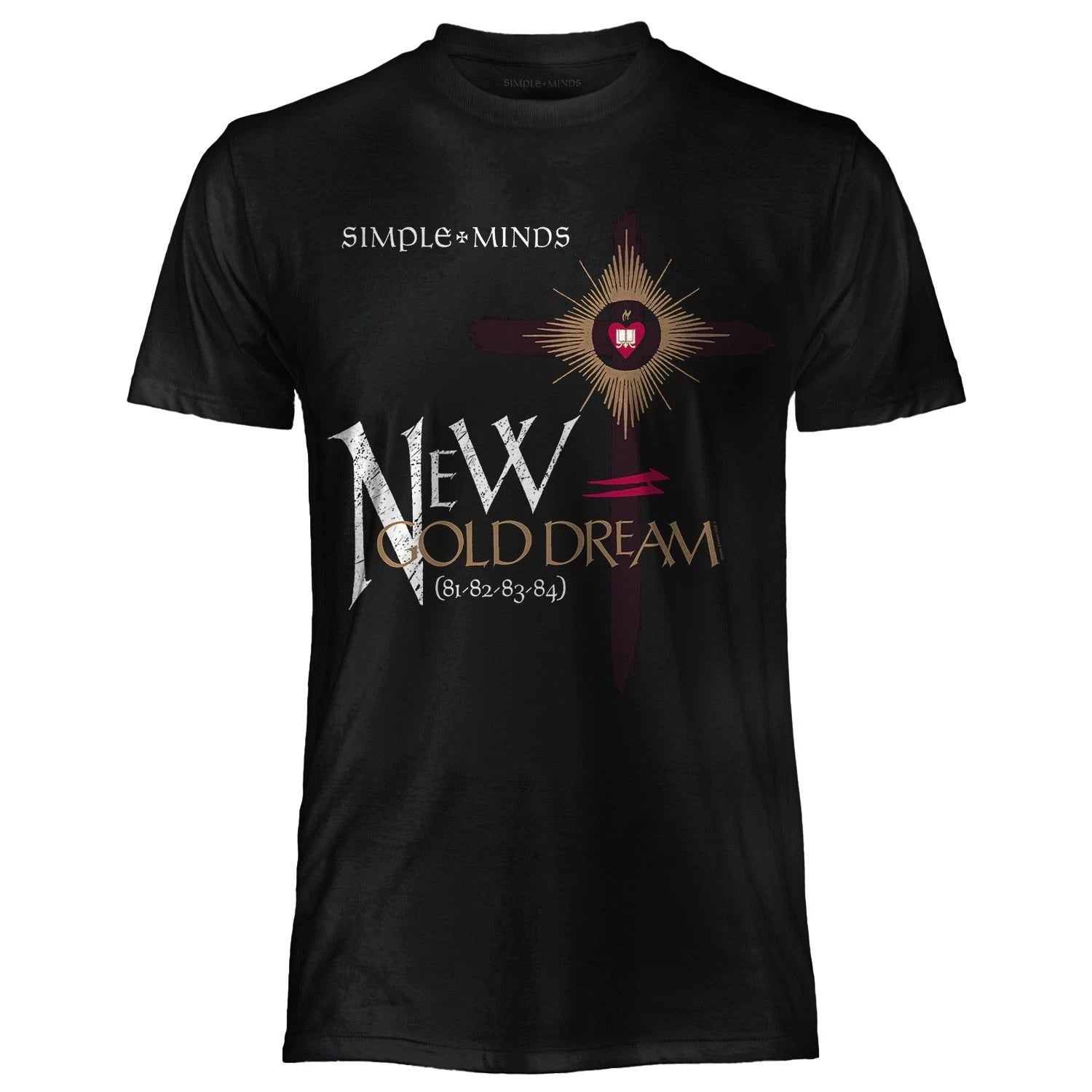 Simple Minds Official T-Shirt Jersey Original T-Shirt Black New Gold Dream