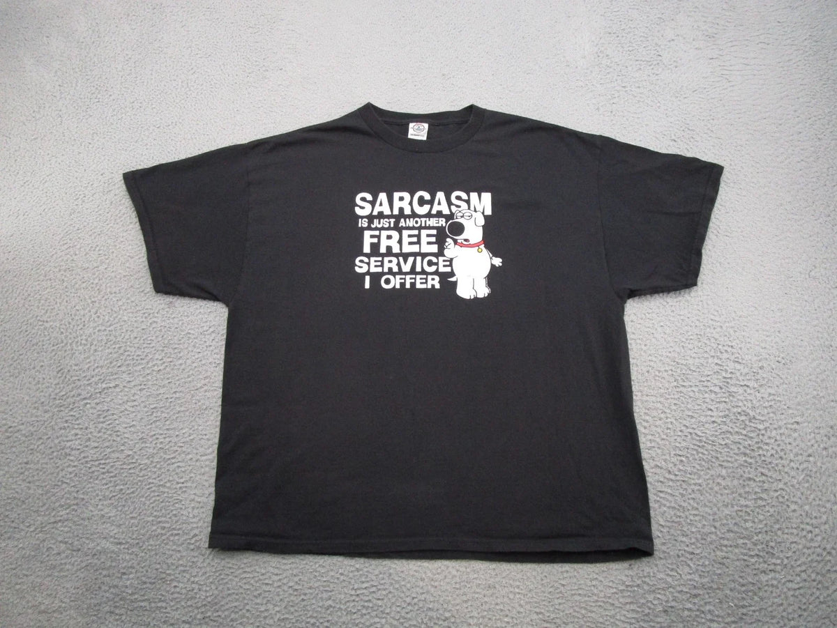 Y2K Sarcasm Is Just Another Free Service I Offer Brian Dog Family Guy Shirt 2XL