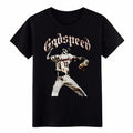Godspeed Skeleton Baseball Pitcher T-Shirt Gothic Sports Graphic Streetwear Tee