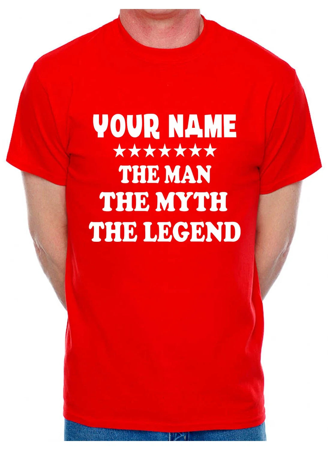 Personalised Mens Tee Funny Gift The Man The Myth Your Name Here Custom T-shirt