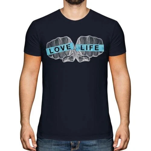 Love Life Knuckles Printed Fashion Men T-Shirt Top Hipster Swag Trendy