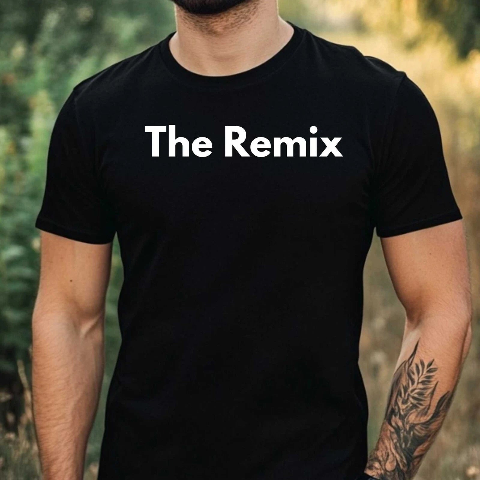 Mens The Remix Motif Cotton T-Shirt Size XS to 5XL