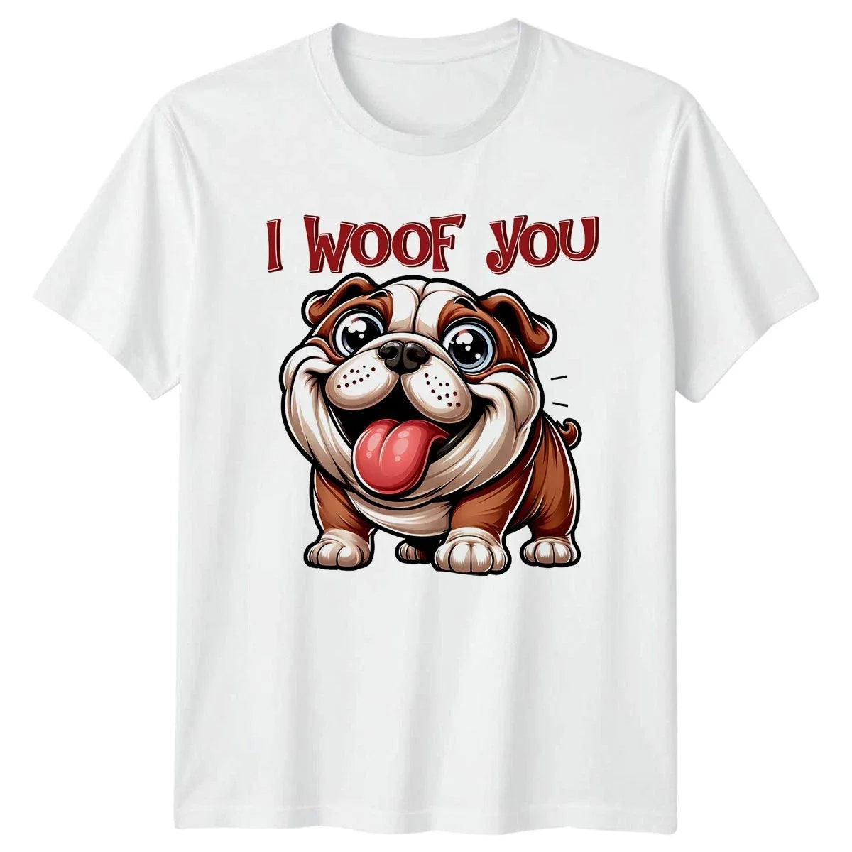 I Woof You T-Shirt Bulldog Dogs Valentines Day Gift For Him And Her
