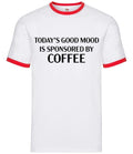 Sponsored By Coffee - Mens Ringer - Latte Flat White Funny Mood Espresso