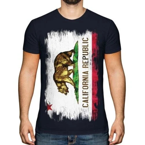 California Flag State Grunge Mens T-Shirt California T-Shirt