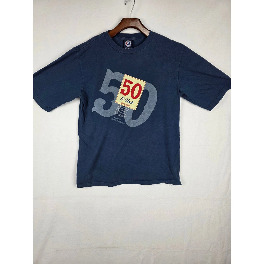 G-Unit Vintage Heavyweight T-Shirt Navy Blue Mens Large Streetwear Hip Hop