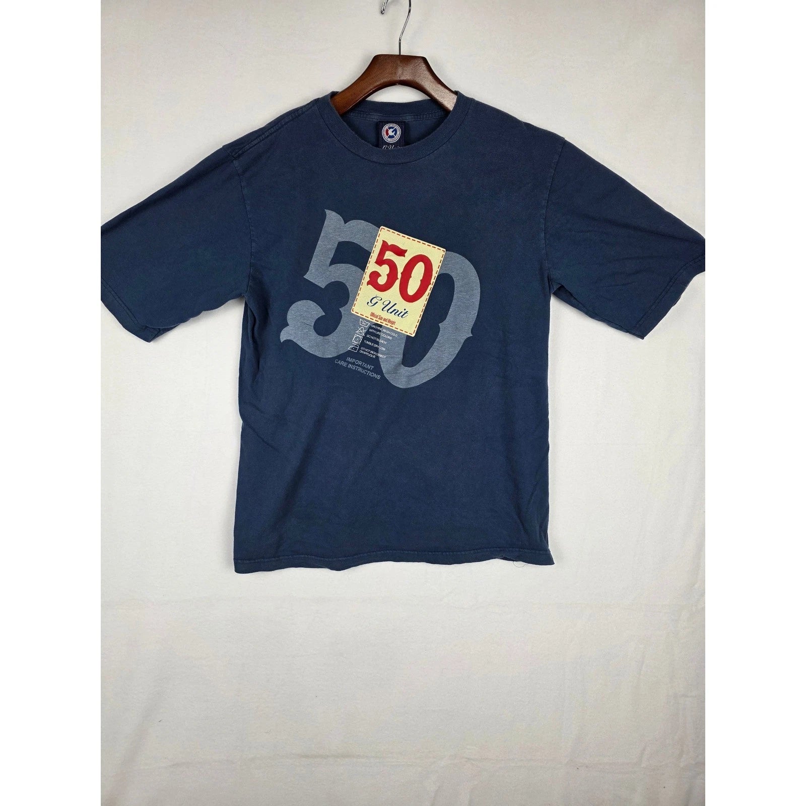 G-Unit Vintage Heavyweight T-Shirt Navy Blue Mens Large Streetwear Hip Hop