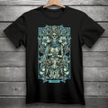 Virgo Zodiac Sign Goth Skull Unisex Black T-Shirt S-3XL