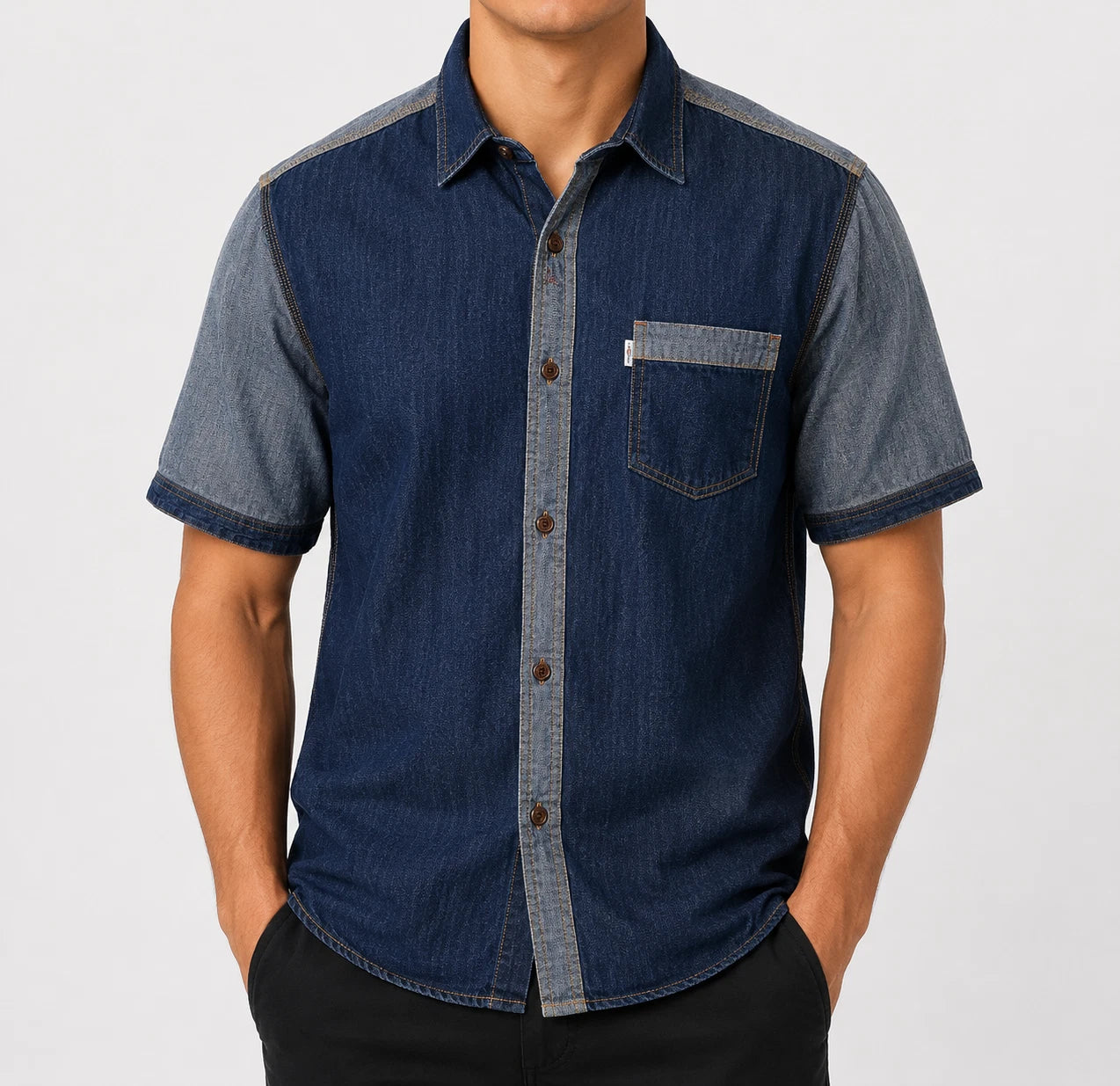 Levi's Men's Blue Slim Fit Denim Shirt XL Regular Button-Up Collar