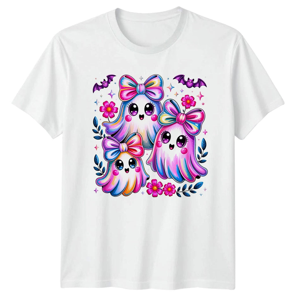 Cute Ghosts Kawaii Halloween Unisex Graphic Tee Men Women Top