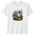 Gothic Skull Mushroom Butterfly Lavender T-Shirt Botanical Nature Art Birthday